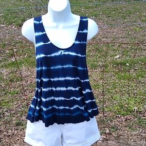 Ty dyed strip tank Navy and white size med…